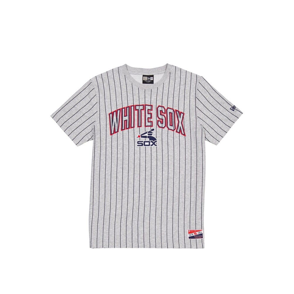 New Era Chicago White Sox Throwback Gray Pinstripe T-Shirt - Size 3XL
